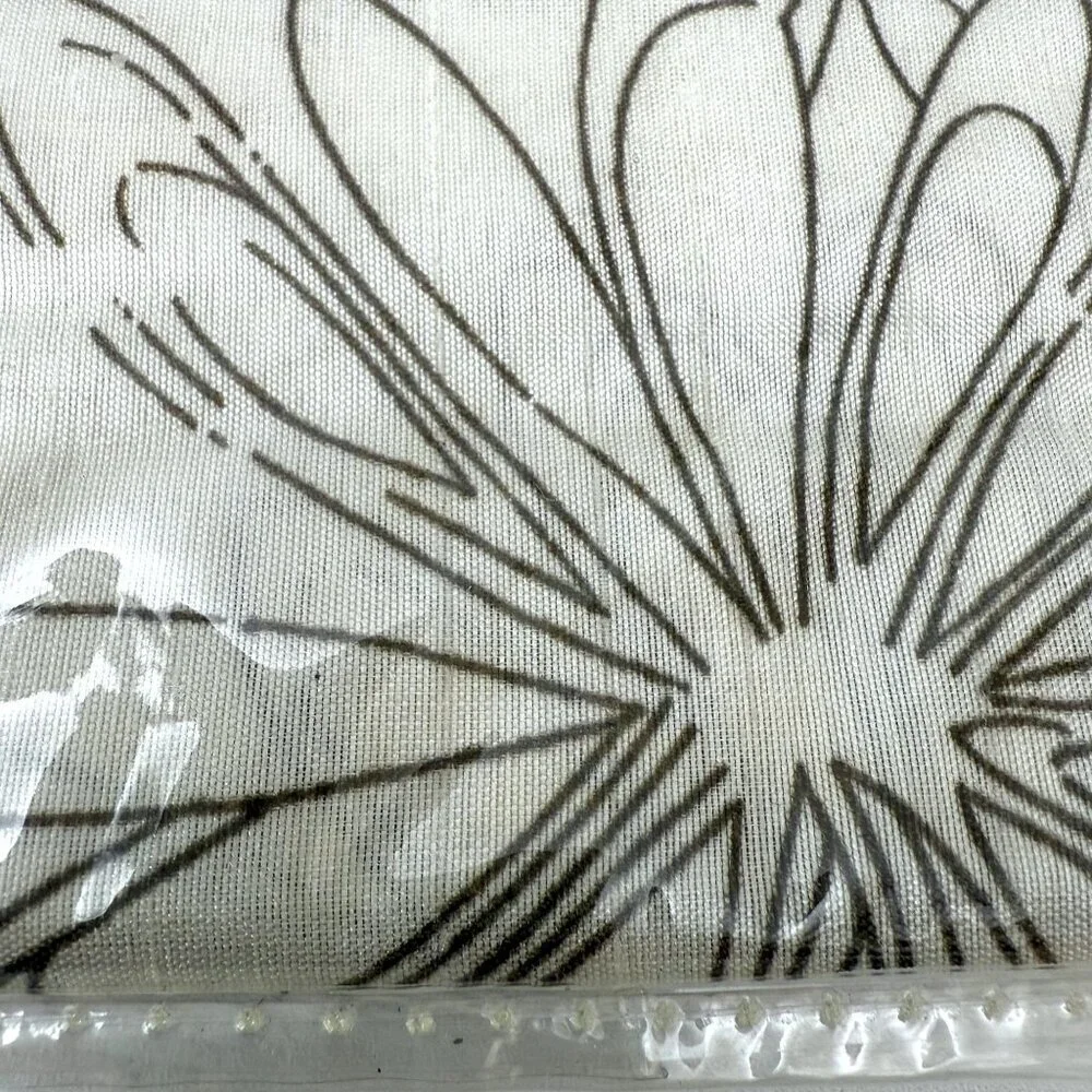 PIER 1 IMPORTS Curtains Pair of Panels Sand Floral Sheer Rod Pocket NEW 42x84